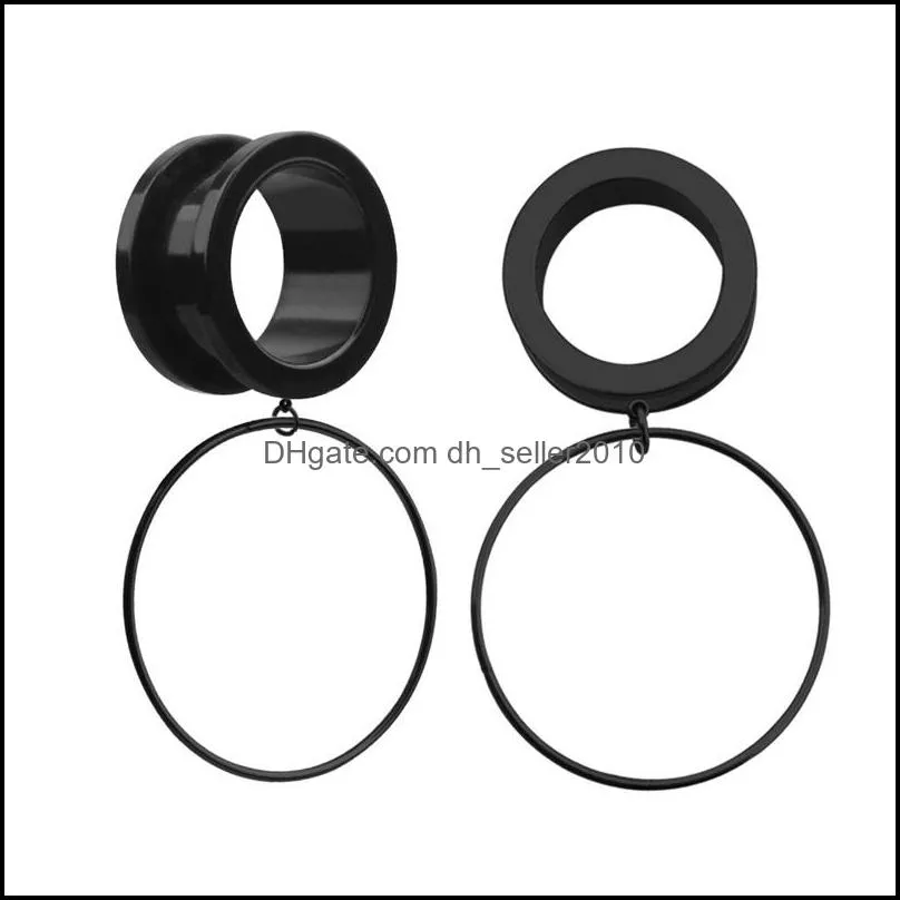 New Piercing Tunnels Ear Plugs pulley Steel ring Ear Expander 316L medical steel Body Jewelry 1222 E3