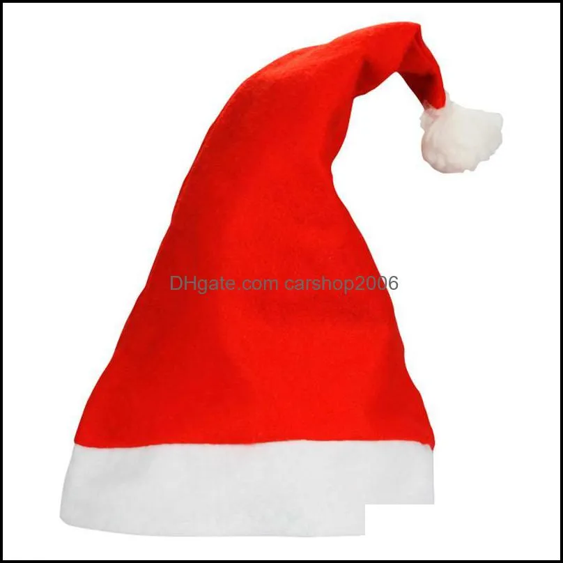 New Red Santa Claus Hat Ultra Soft Plush Cosplay Christmas Hat Xmas Decoration Kids Adult Party Decor Hats