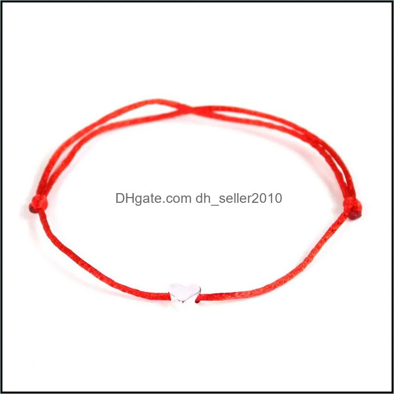 Lucky Golden Cross Heart Bracelet For Women Children Red String Adjustable Handmade Bracelet DIY Jewelry 235 R2