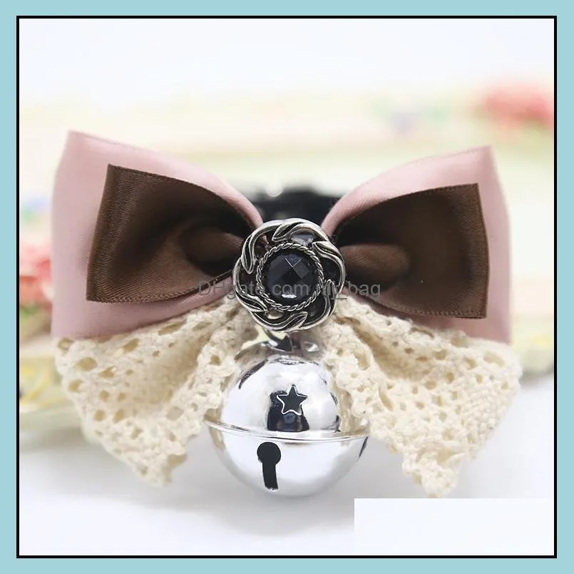 Pet Dog Tie Bow Tie Teddy Bowknot Cat Bell Collar Jewelry Handsome Gentleman Adjustable Cute Fashion