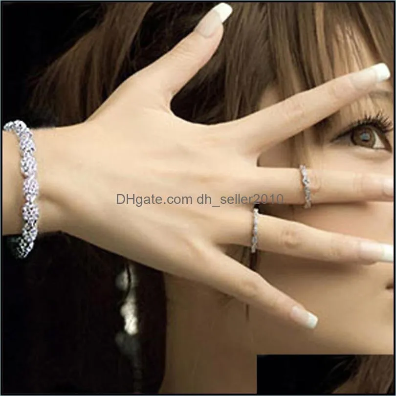 Silver Creative Fashion Bracelet for Women Wedding Couple Simple Geometric Paert Jewelry Prevent Allergy 678 Z2