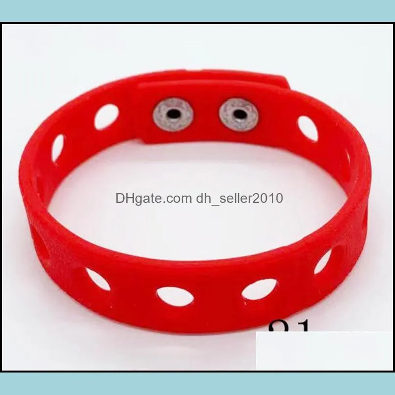 Soft Silicone Bracelet Wristband 18/21cm Fit Shoe Croc Buckle Shoe Charm Accessory Kid Party Gift Fashion Jewelry 17colors