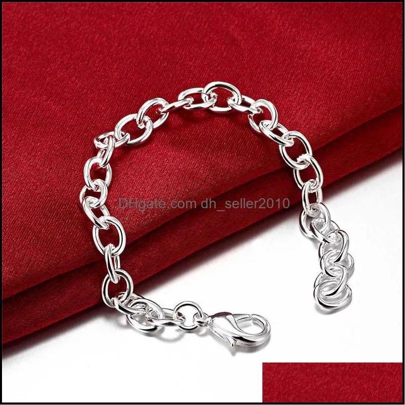 925 Sterling Silver 8-Inch Basic Chain Bracelet For Woman Charm Wedding Engagement Fashion Party Jewelry 1277 T2