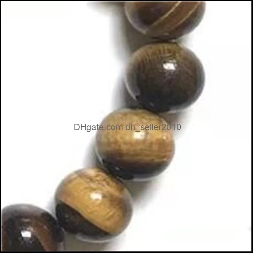 Strands Jewelry Drop Delivery 2021 Natural Tiger Eye Stone Beaded Bracelets 8Mm Yoga Balance Beads Buddha Prayer Elastic Bangles 442