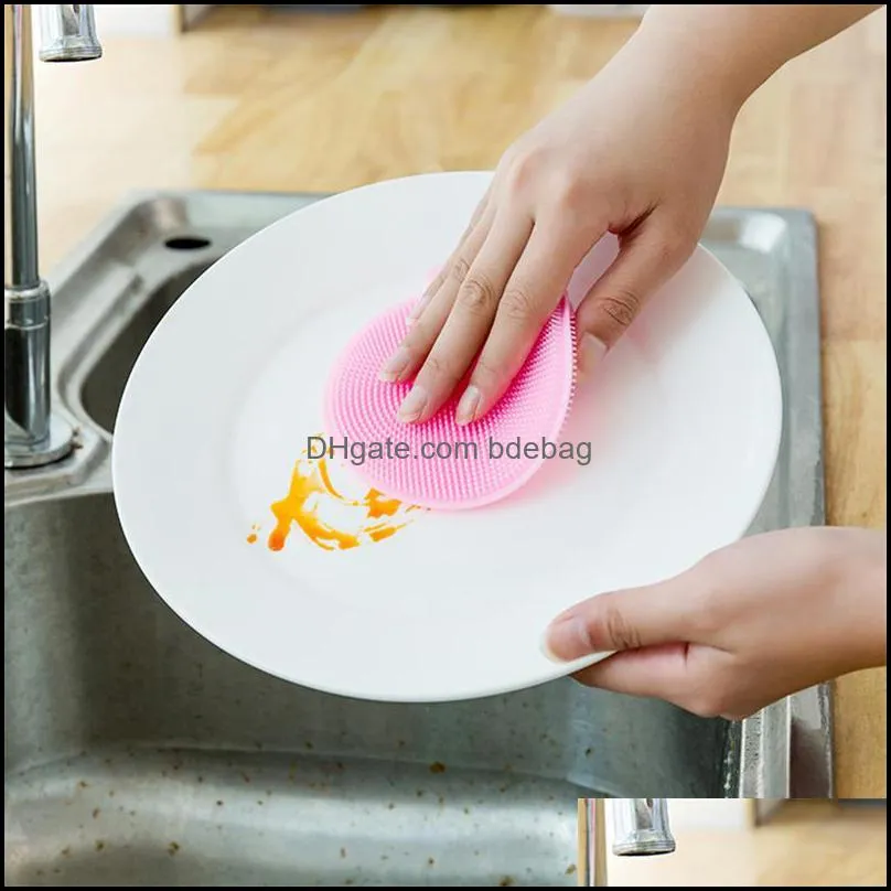 Silicone Cleaning Brushes Dish Bowl Scouring Pad Pot Cleaner Antibacterial Washing Tool Kitchen Household Cleaning Tools