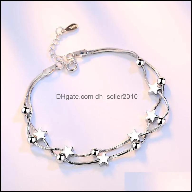 925 Stamp Sterling silver jewelry high quality fashion woman bracelet retro square simple bracelet length 20CM 802 Z2