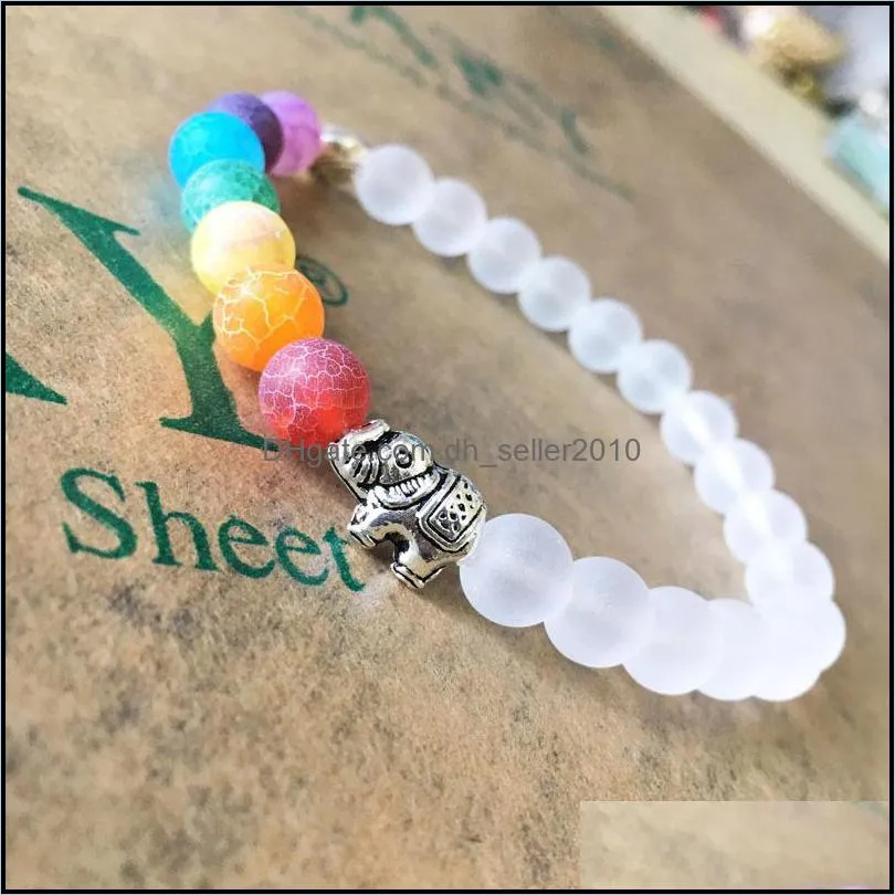 Natural Stone Beaded Strands Bracelet Turquoise Chakra Colorful Healing Crystals Beads For Jewelry Making Woman Man Yoga 2 3xq K2B
