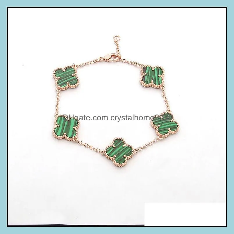 fashion womens luxury designer chain bracelet four-leaf clover cleef bracelets 18k gold bracelets