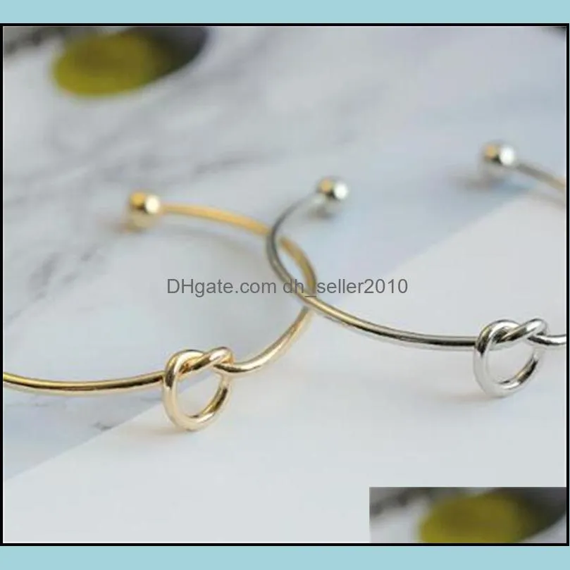 Bangle European and American metal jewelry simple style bracelets personalized knot gift Bracelet tie Bracelet neutral 471 T2