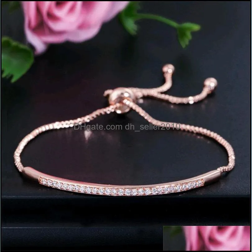 Originality Bracelet Delicate Microinlay Zircon Crystal Single Row Arc Adjustable Fashion Jewelry Women Chain Bracelets 3 18zx K2B