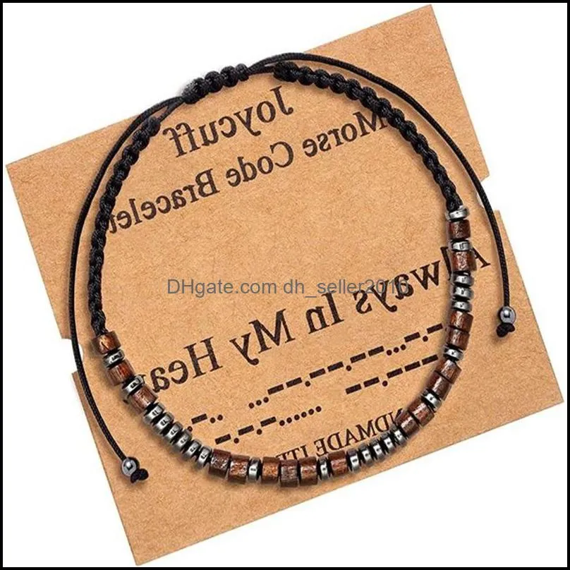 Handmade Morse Code Bracelets In My Heart Lover Friendship Bracelet For Women Men BFF Charm Chain Jewelry Promise Gifts 3029 Q2