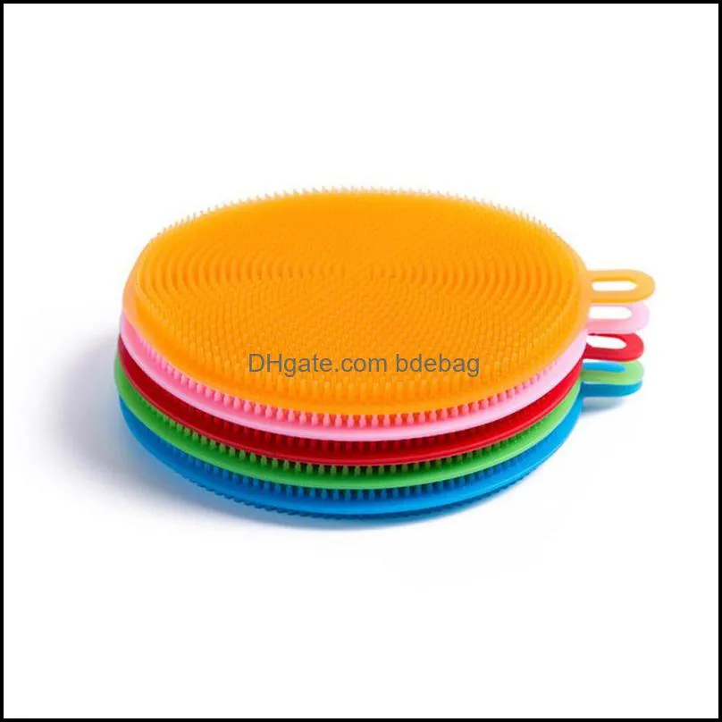 Silicone Cleaning Brushes Dish Bowl Scouring Pad Pot Cleaner Antibacterial Washing Tool Kitchen Household Cleaning Tools