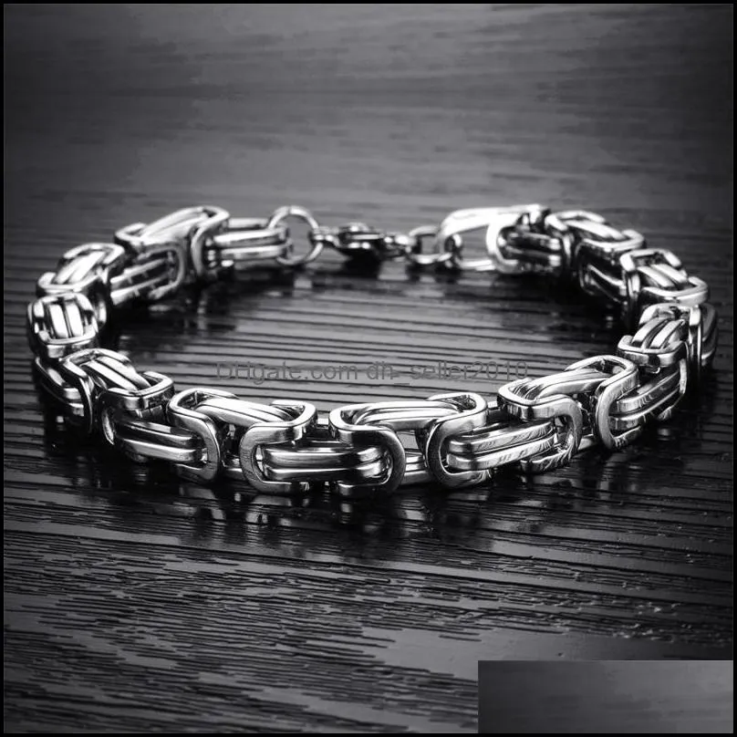 Luxury Bracelet Men Personality Casual Vintage Chain Hip Hop Couple Fashion Unisex Birthday Gift Jewelry Link 3384 Q2