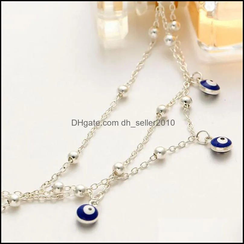 Bohemian Anklet alloy Blue eyes Pendants Bead ankles chain evil eye lady bracelet sandy beach 1 5zx K2B