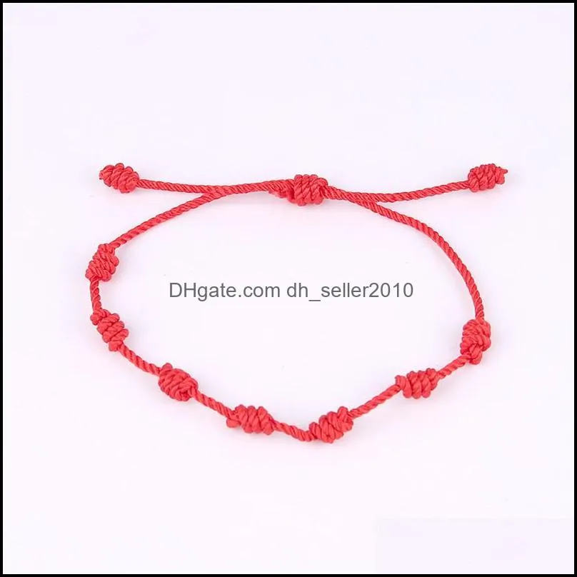 Red Rope Bracelet Reds String Knot Lucky Love Coupple Bracelets Adjustable Size Gift For Lovers 2928 Q2