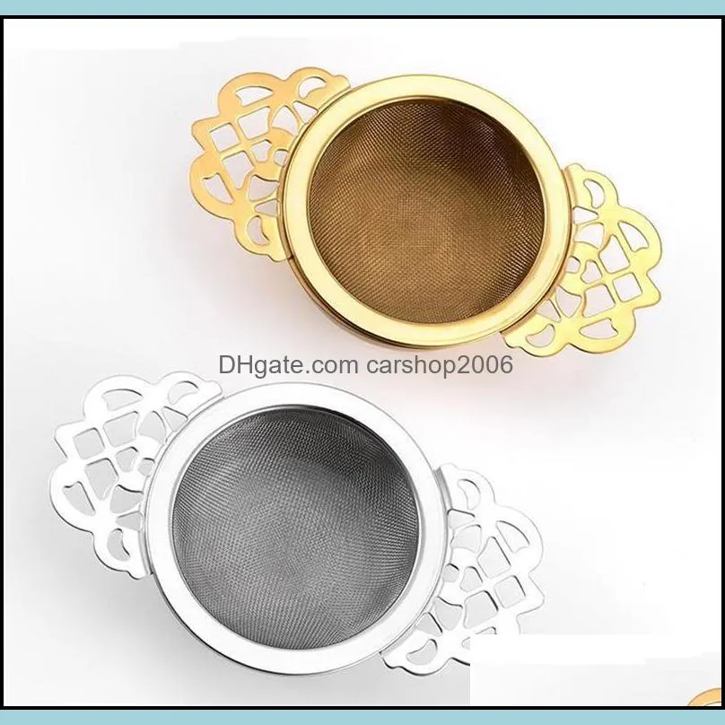Stainless Steel Double Handle Spice Infuser Filter Loose Leaf with Drip Bowl Tea Strainer Tea Empress Tea Strainers