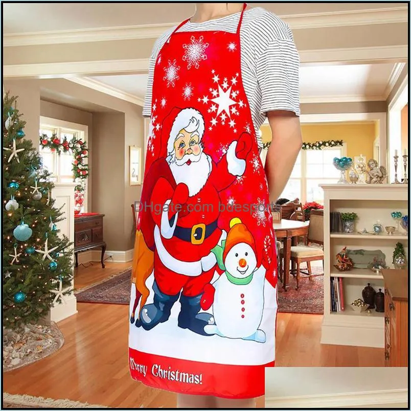 Christmas Apron Adult Santa Claus Christmas Tree Elk Apron 80*60cm Kitchen Baking Restaurant Dinner Home Christmas Decoration