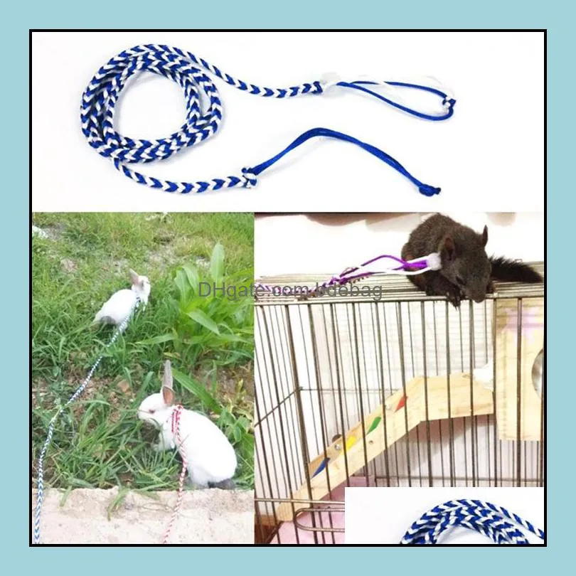 1.4m Hamster Pet Rat Mouse Harness Cage Leash Traction Adjustable Rope Walking Bend Rope Color Button Leash Pet Supplies