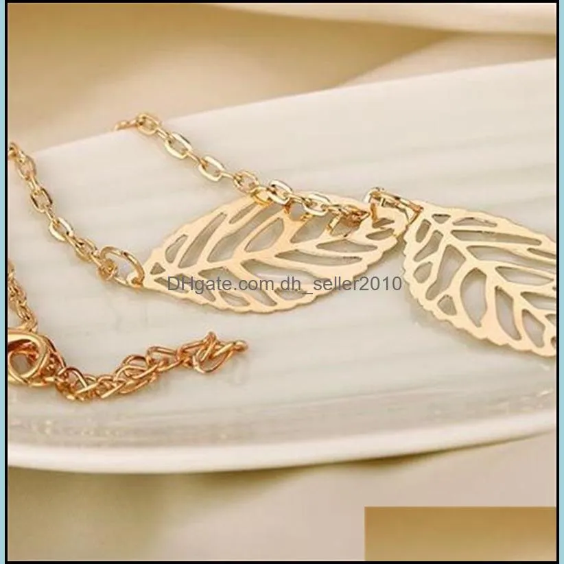 Necklaces Pendants 925 Silver Plated Leaves Pendant Necklaces Valentine`s Day Gift Fashion Korean Pretty Silver Cheap Long 105 O2