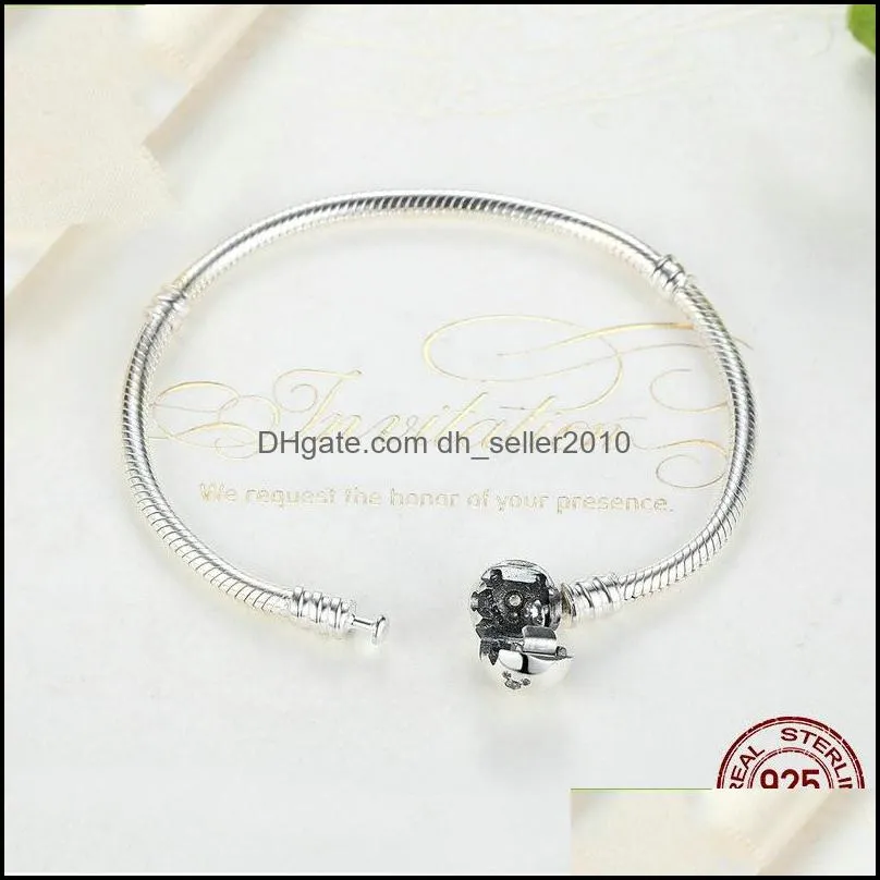 Pure Solid 925 Silver 3mm Soft Smooth Snake Bone Chain Bracelet Fit Hand Made Beads Charms DIY Bracelet