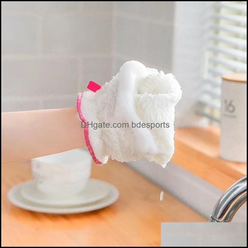 Creative Bamboo Fiber Gloves For Dish Washing Kitchen Cleaning Gloves Household Kitchen Durable Reusable Cleaning Gloves