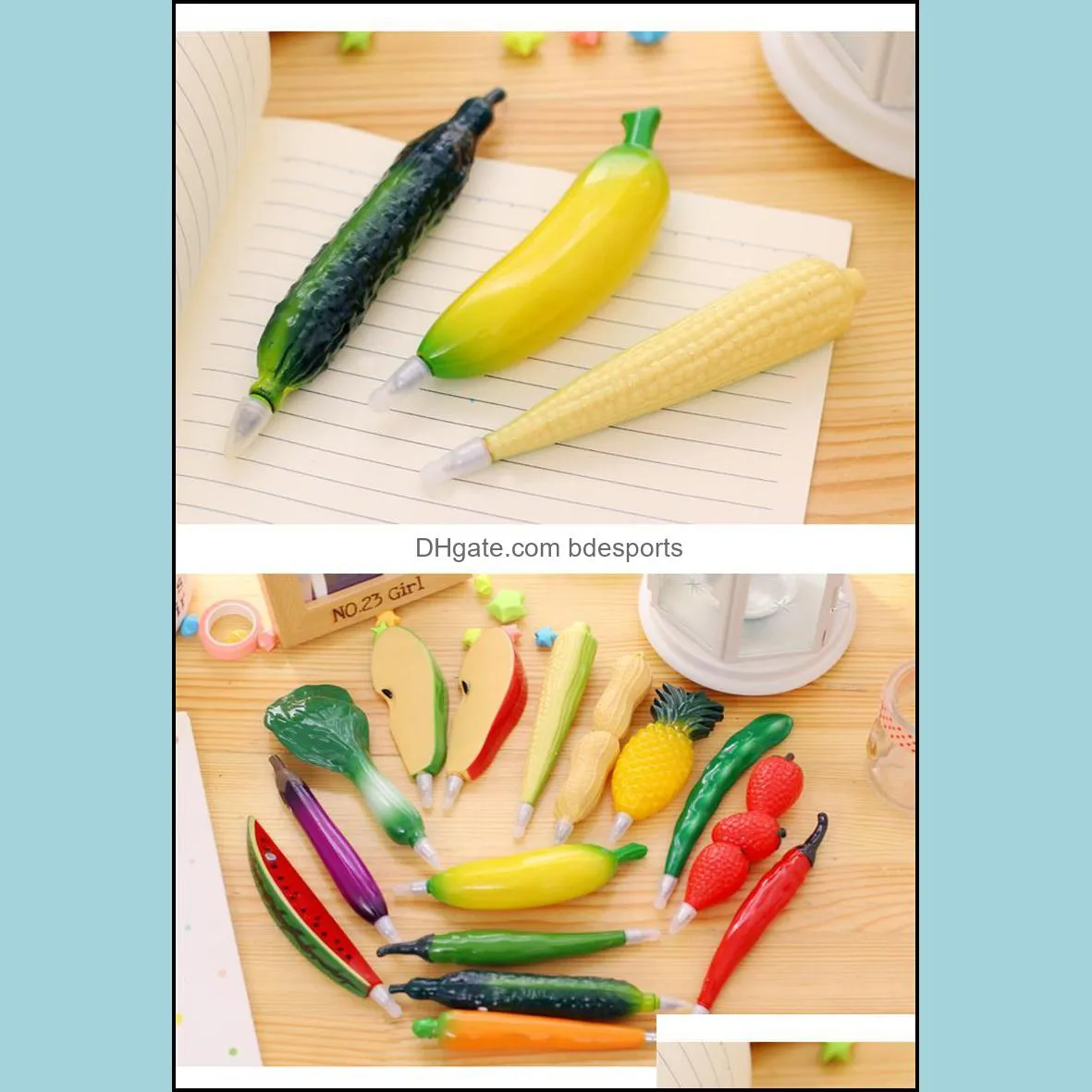 Vegetable Fruit Ballpoint Pens Creative Gel Pen Cartoon Ballpoint Pen Fruit And Vegetable Shape Ballpoint Pens Multicolor