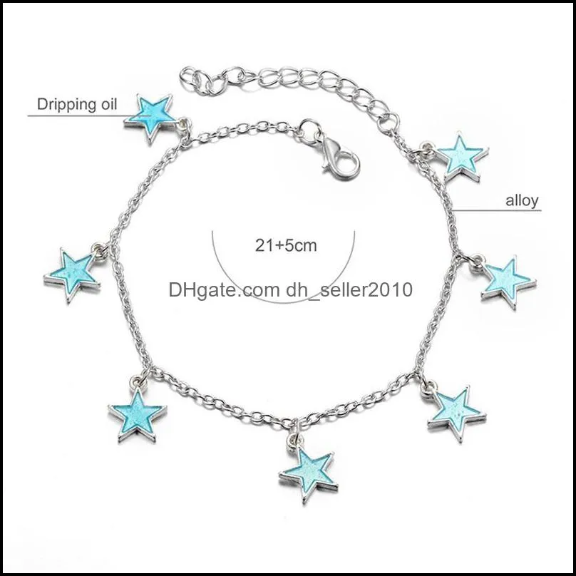 Retro silver tassel plum shape small Anklet flower heart pendant Anklet Bracelet Fashion simple plum Bracelet505 T2