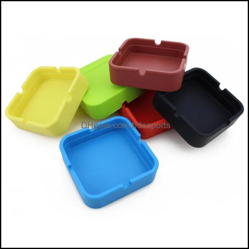 Silicone Ashtray Mini Portable Shatterproof Eco-Friendly Square Ashtray Home Coffee Shop Bar Hotel Men Ashtray Craft Gift