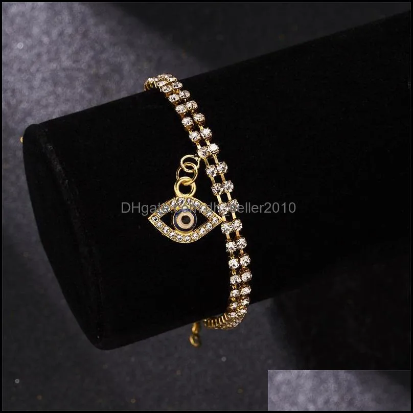 Classic Turkish Evil Eye Bracelet for Women Luxury AAA Cubic Zircon CZ Hamsa Hand Charm Bracelet Trend Female Party Jewelry Gift 5633