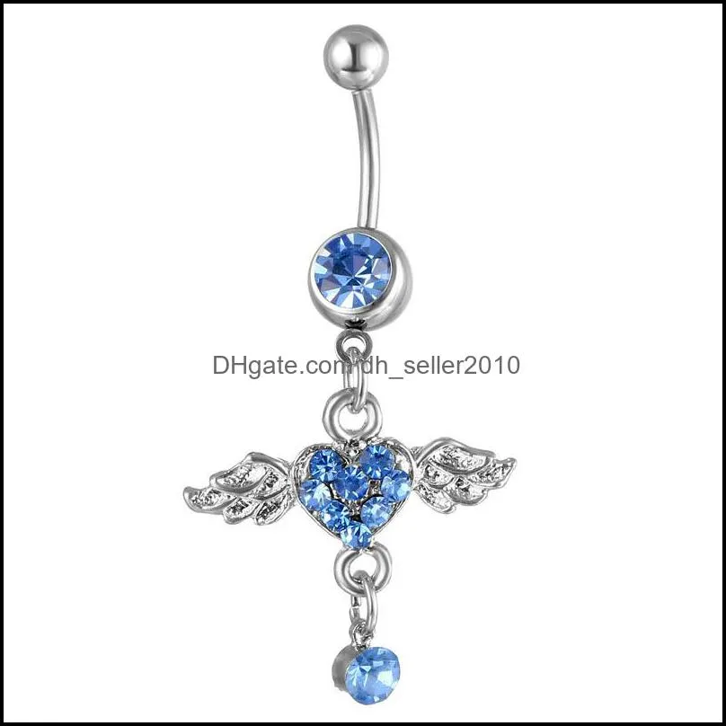 D0567-2( 4 colors ) Pink Nice style belly ring Purple color Angel as imaged piercing body jewlery navel jewelry 2683 Q2
