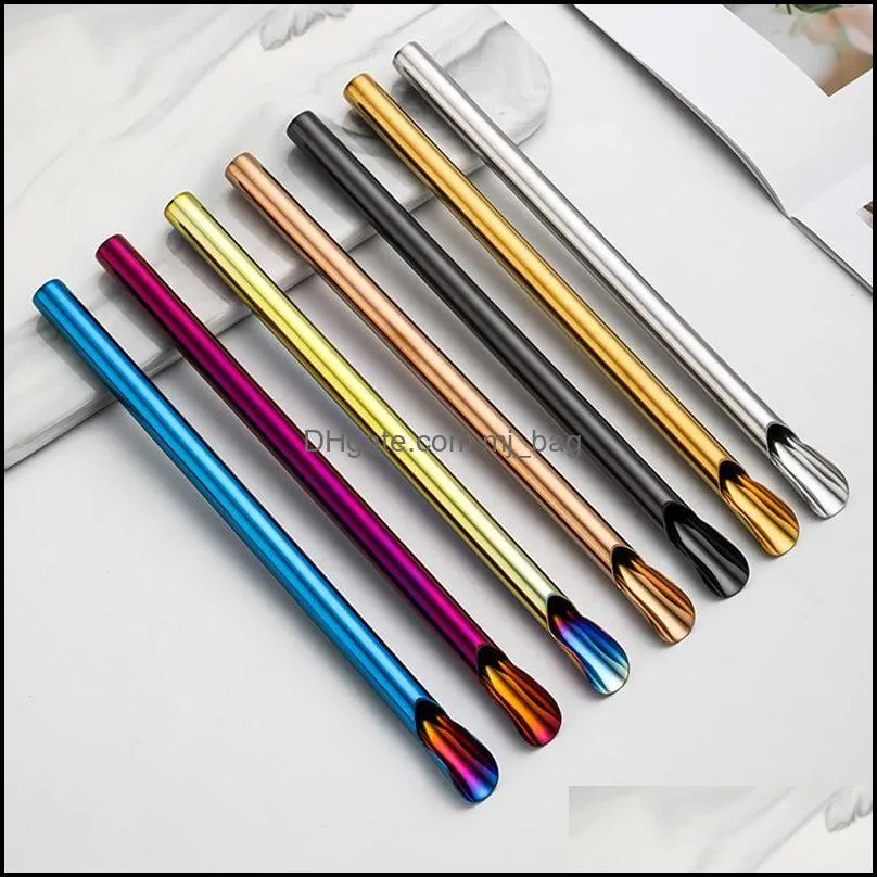 304 Stainless Steel Drinking Straws Portable Summer Milk Tea Milkshake Reusable Metal Straw Creative kitchen Bar Accessory