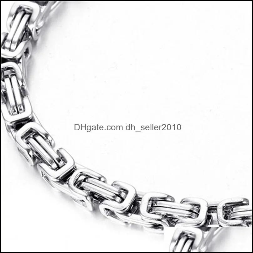 Wholesale 5MM 316L Titanium Steel Gold Chain Bracelet Fashion Cool Men`s Jewelry Christmas Brsee pics Father Gift