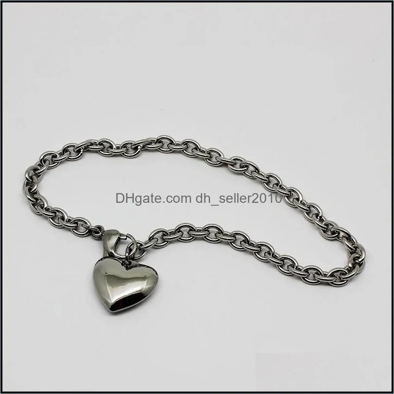 316L stainless steel titanium bracelets love peach heart-shaped male and female couples bracelet jewelry wholesale 3675 Q2