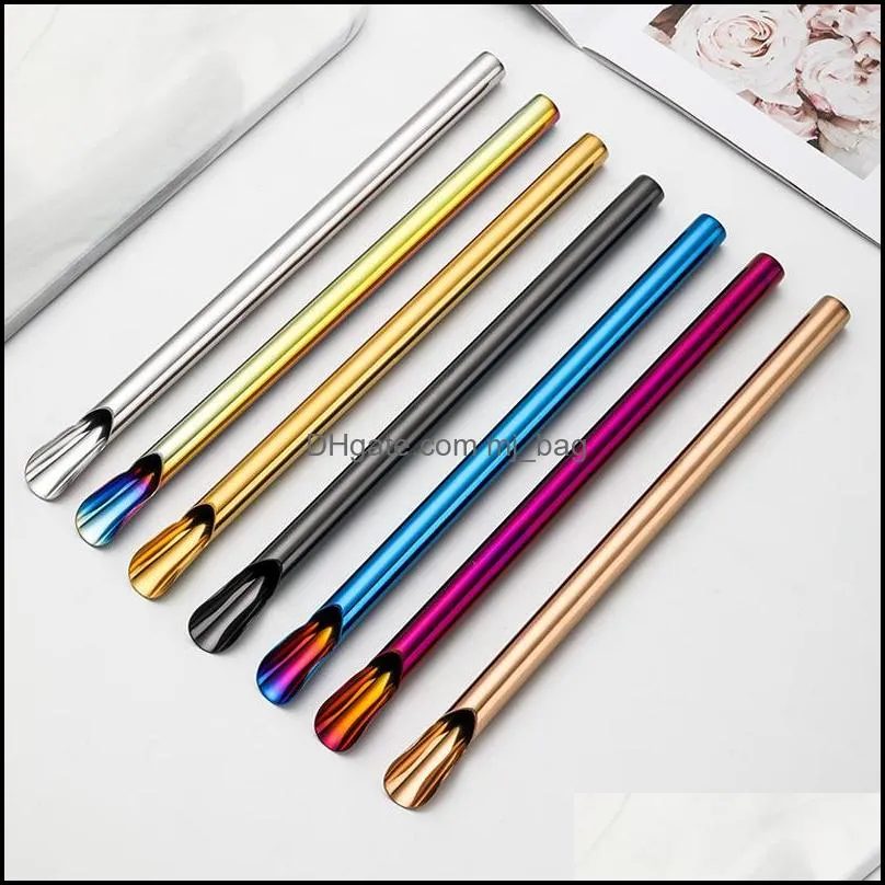 304 Stainless Steel Drinking Straws Portable Summer Milk Tea Milkshake Reusable Metal Straw Creative kitchen Bar Accessory