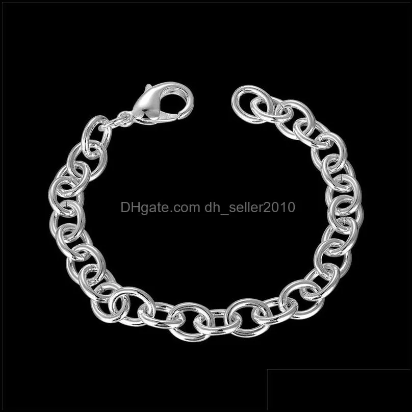 925 Sterling Silver 8-Inch Basic Chain Bracelet For Woman Charm Wedding Engagement Fashion Party Jewelry 1277 T2