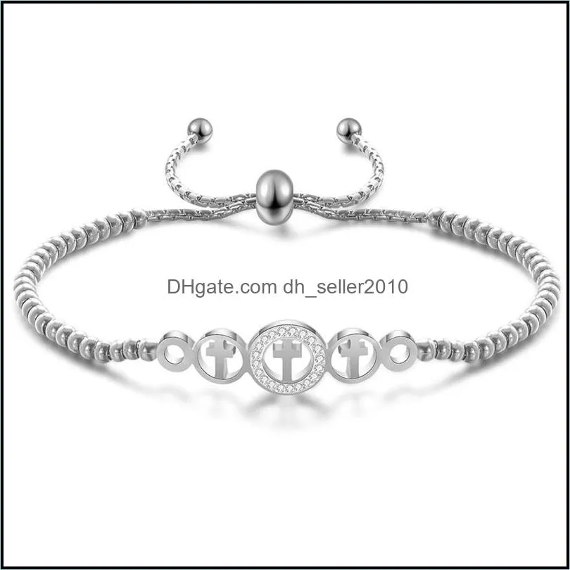 Cross Pattern Beadeds Bracelets For Women Charm Jewelry Gift Drop Link, Chain 3686 Q2