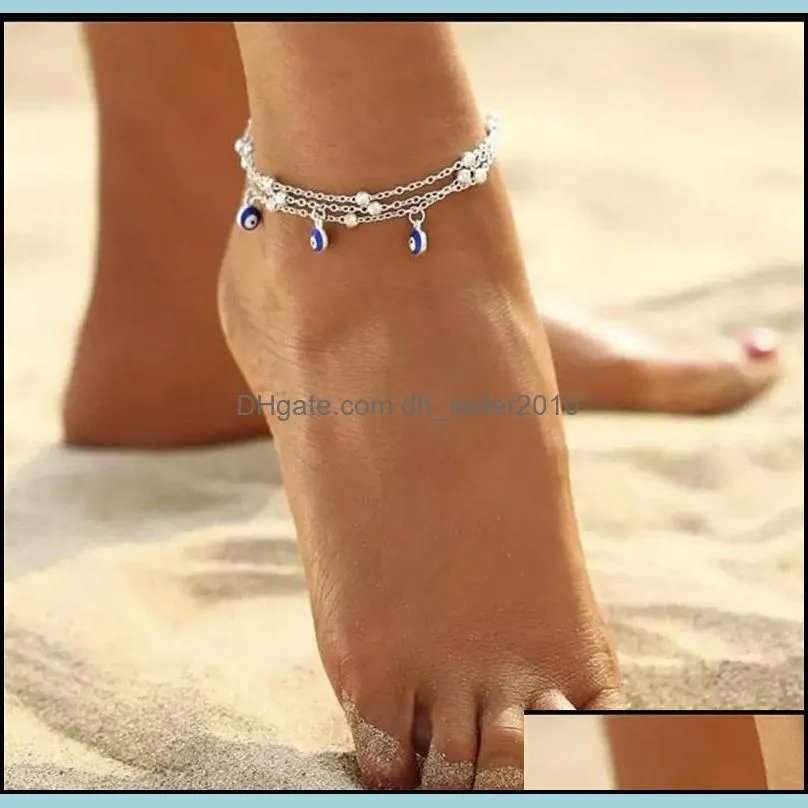 Eye Chain Women Anklets Jewelry Multilayer Adjustable Fashion Female Ankle Bracelets On Vacation New Arrival 1 9sp J2B