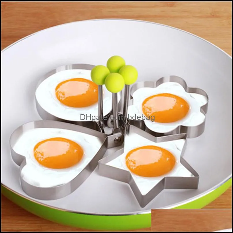 5 Style Stainless Steel Fried Egg Shaper Mould Omelette Decoration Frying Egg Pancake Cooking Tools Kitchen Accessories Tools