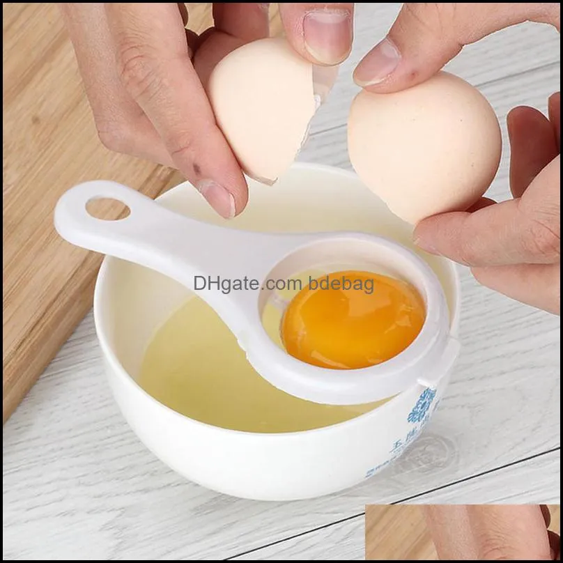 13x6cm White Plastic Egg Yolk Separator Kitchen Cooking Gadget Egg Separator Sieve Tool Egg Divider Novelty Cooking Tools