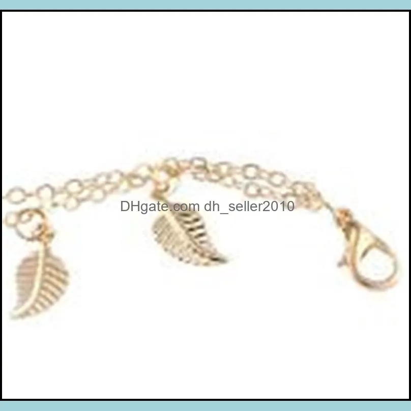 Women Leaf Charm Anklets Real Photos Chain Ankle Bracelet Fashion 18k Gold Ankle Bracelets Foot Jewelry 296 T2