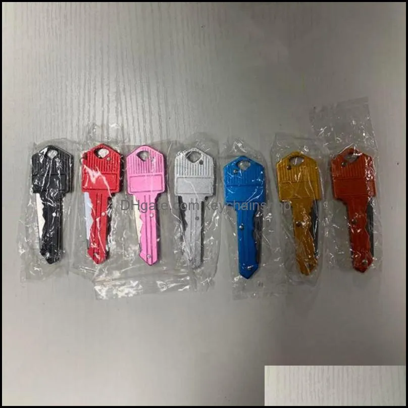 mini key shape folding knife keychain portable outdoor sabre pocket fruit knife multifunctional camping tool gear