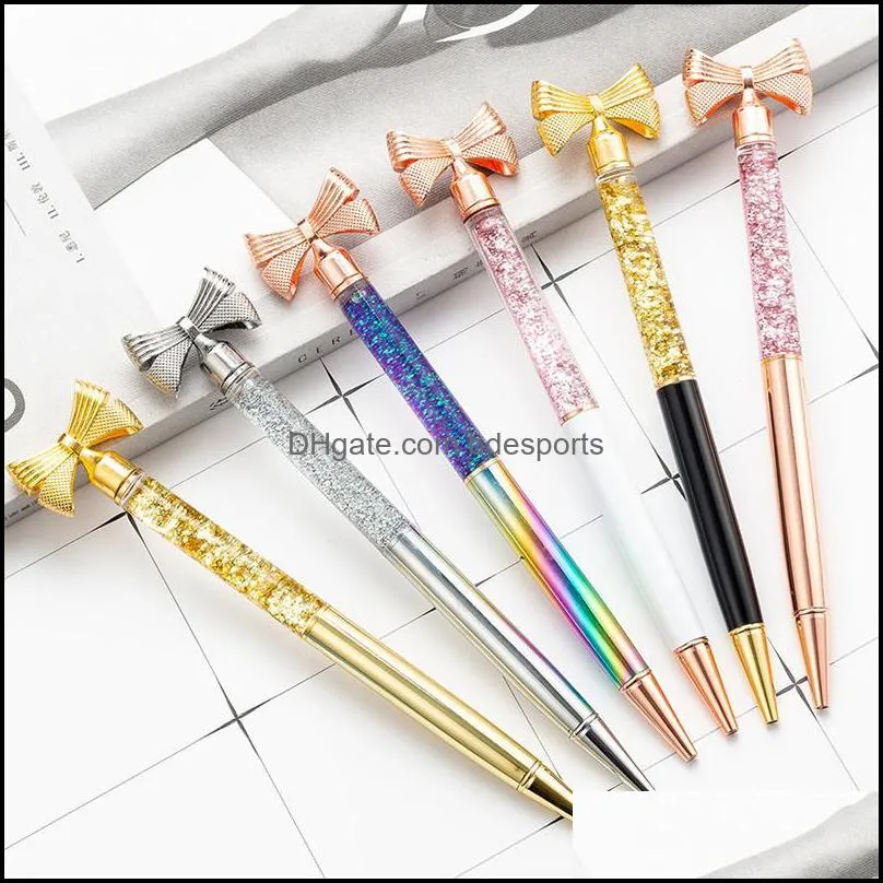 New Ballpoint Pens Office Stationery Creative Gold powder Butterfly Pen Advertising Pen Fashion Metal Ballpoint Pen Writing Supplies