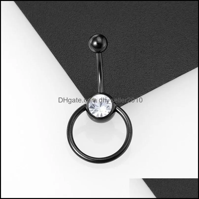 4Pcs/Lots Stainless Steel Czech Drill Navel & Bell Button Rings Round Puncture Ornaments Woman Sexy Body Jewelry 2 4ht T2