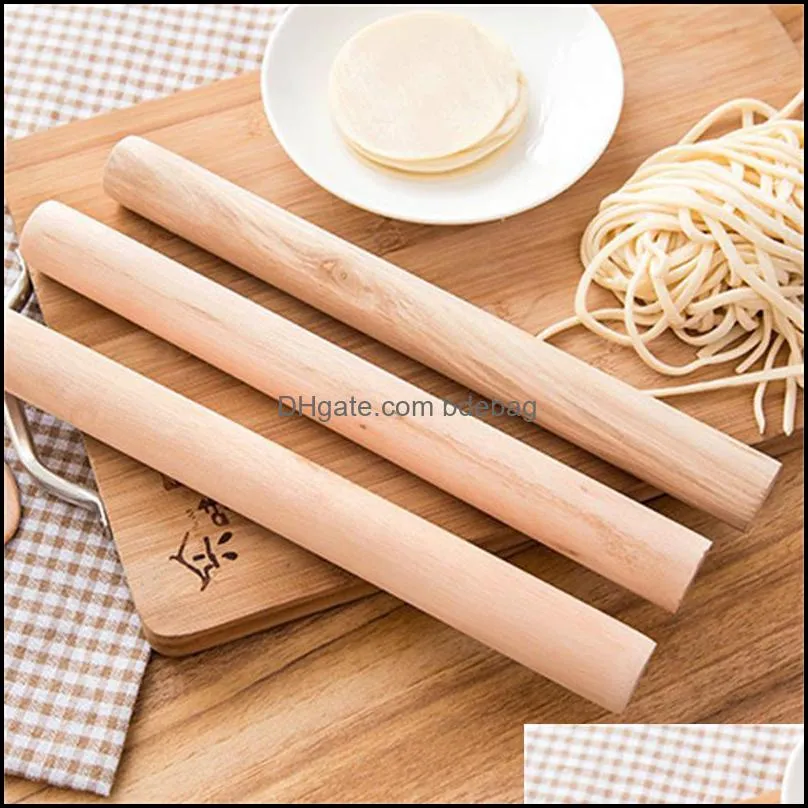 28CM Natural Wooden Rolling Pin Fondant Cake Decoration Dumpling Wrapper Kitchen Tool Durable Non Stick Bread Dough Roller