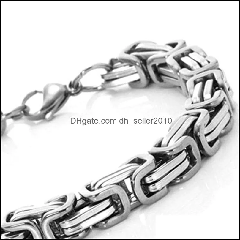 Luxury Bracelet Men Personality Casual Vintage Chain Hip Hop Couple Fashion Unisex Birthday Gift Jewelry Link 3384 Q2