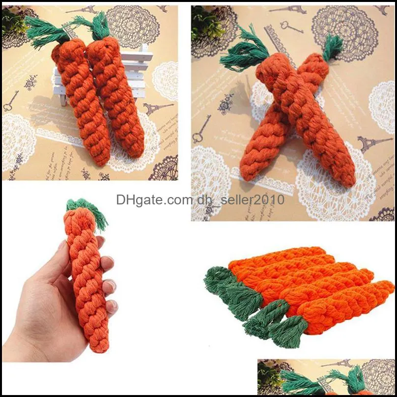 Carrot Shaped Knot Ropes Pet Dog Toys Chew Cat Toy Safe Toys for Small Dogs Molar Biting Playing Products Dog Accessories