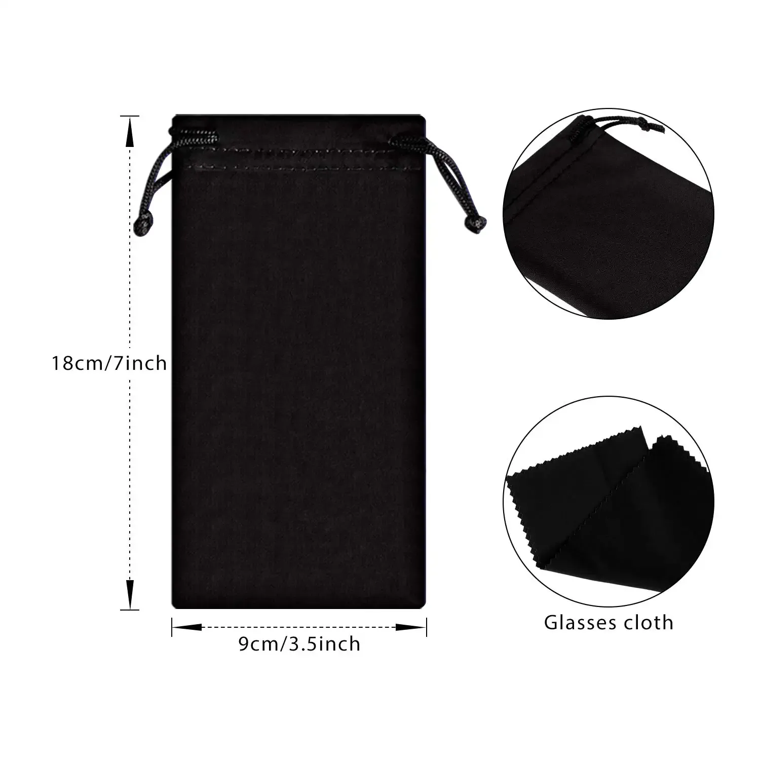 3ml microfiber case pouch bag glasses sunglasses case soft pouch with eyeglass cleaning cloth