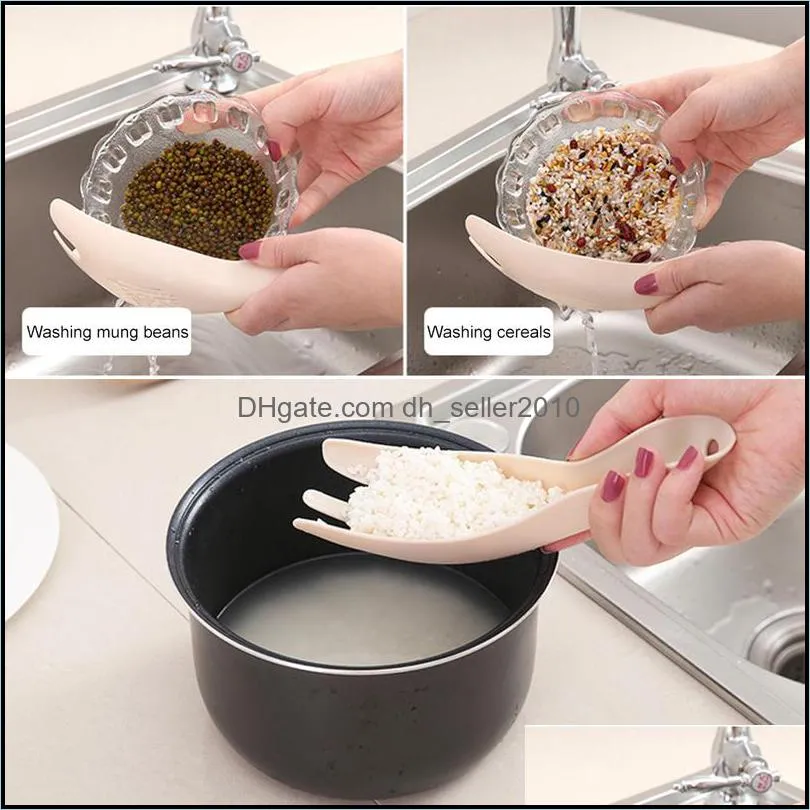 Creative Rice Sieve Washing Spoon Plate Colanders Filters Strainer Kitchen Gadget Cooking Tools Household Sink Food Drain Rack