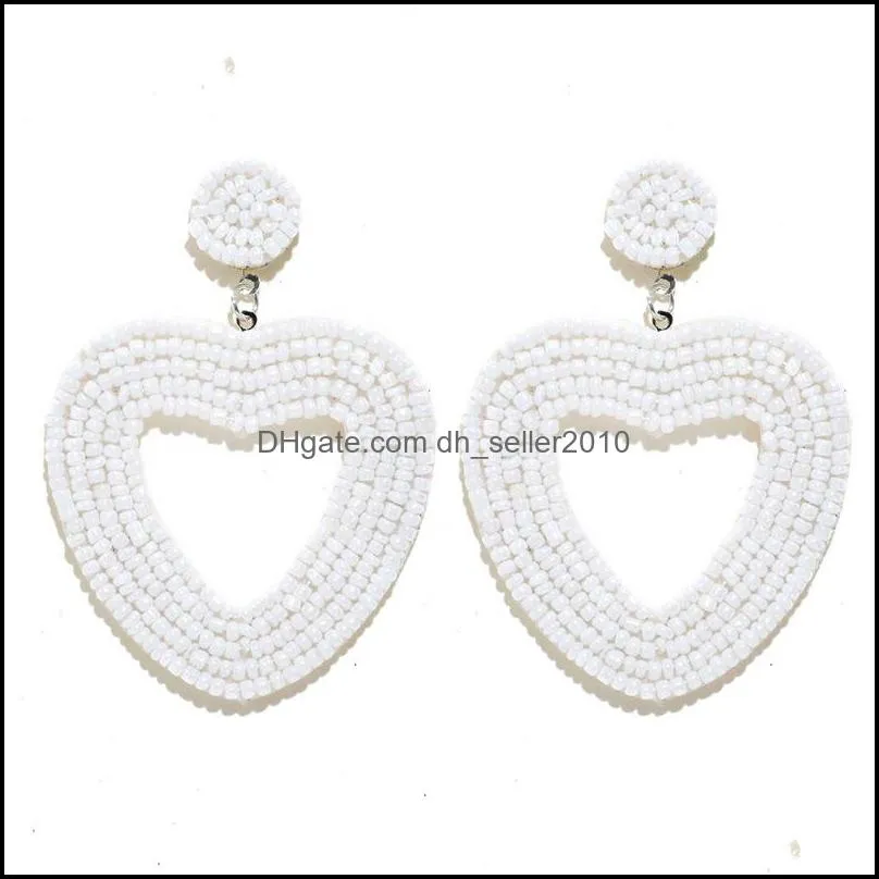 Bohemian Bead Tassel Drop Earrings for Women Vintage Wedding Trendy Fringed Girls Party Gifts Colorful Heart Statement Earrings33 Q2