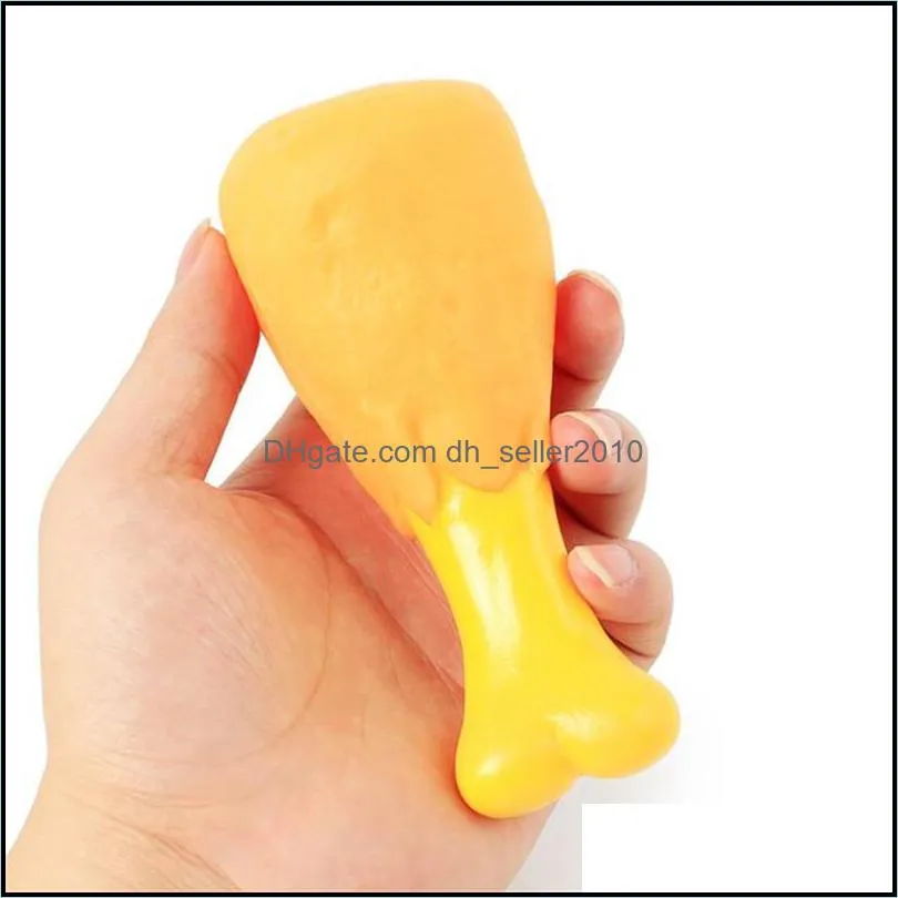 Pet Supply Simulating Rubber Funny Chicken Leg Squeak Toy Puppy Sound Interactive Chew Dog Cat Chewing Toys